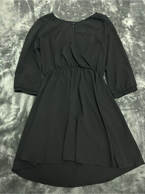 Timeless Black V-Neck Women's Dress